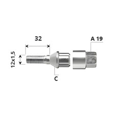 Външен секретен болт 12x1.5x32 комплект