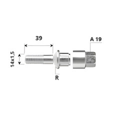 Външен секретен болт 14x1.5x39 комплект