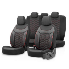 Тапицерия за седалки Otom Carbon CRB3402 черно и червено